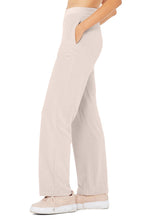 Load image into Gallery viewer, Alo Yoga XS Velour High-Waist Glimmer Wide Leg Pant - Dusty Pink
