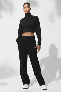 Alo Yoga XS Vixen Fleece 1/4 Zip - Black
