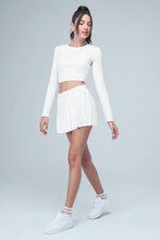 Load image into Gallery viewer, Alo Yoga SMALL Varsity Tennis Skirt - White
