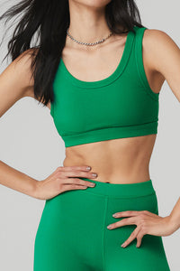 Alo Yoga SMALL Wellness Bra - Green Emerald