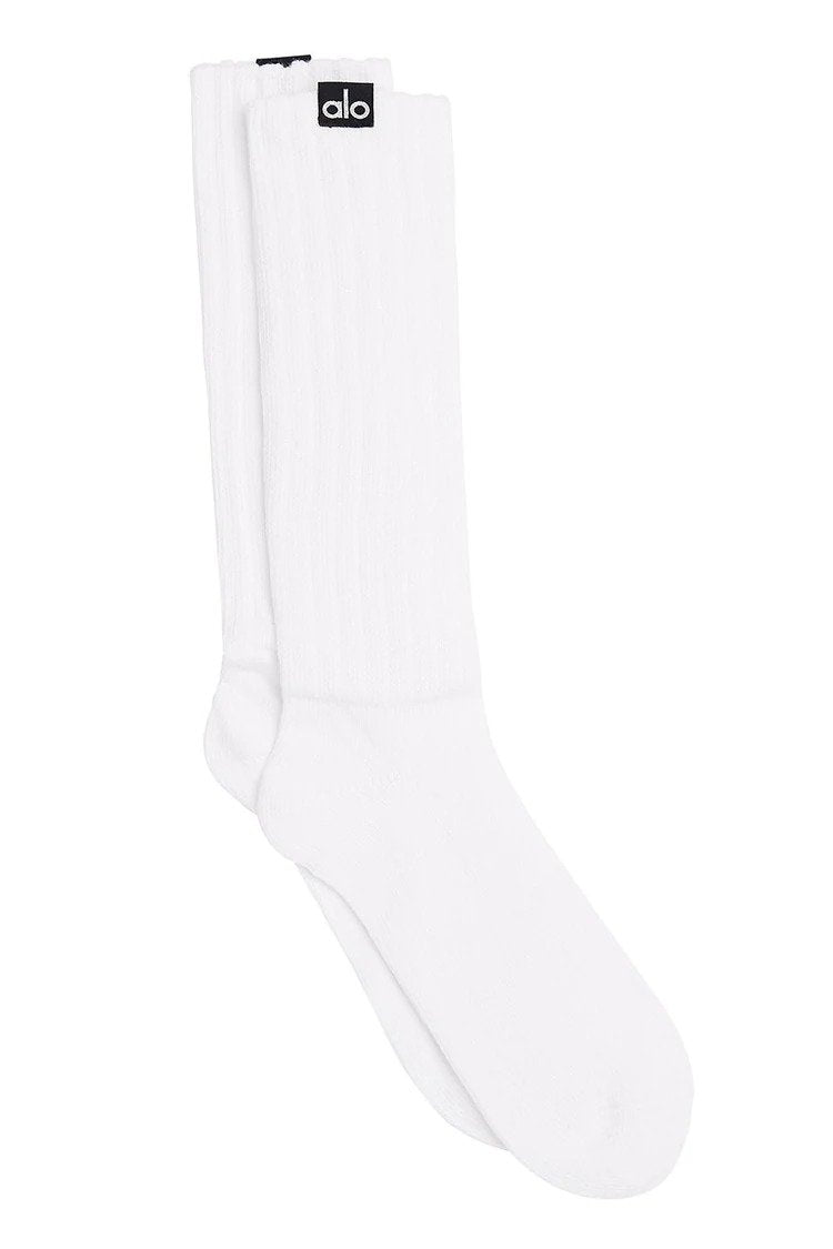 Alo Yoga S/M Women's Scrunch Sock - White