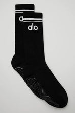Load image into Gallery viewer, Alo Yoga M/L Women&#39;s Throwback Barre Sock - Black/White
