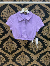 Load image into Gallery viewer, Alo Yoga SMALL Cropped Prestige Polo - Violet Skies
