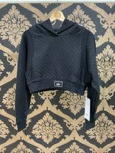 Load image into Gallery viewer, Alo Yoga SMALL Quilted Cropped Arena Hoodie - Black
