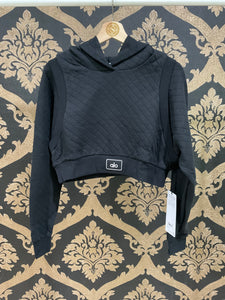 Alo Yoga SMALL Quilted Cropped Arena Hoodie - Black