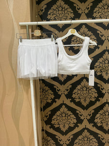 Alo Yoga XS Mesh Flirty Tennis Skirt - White