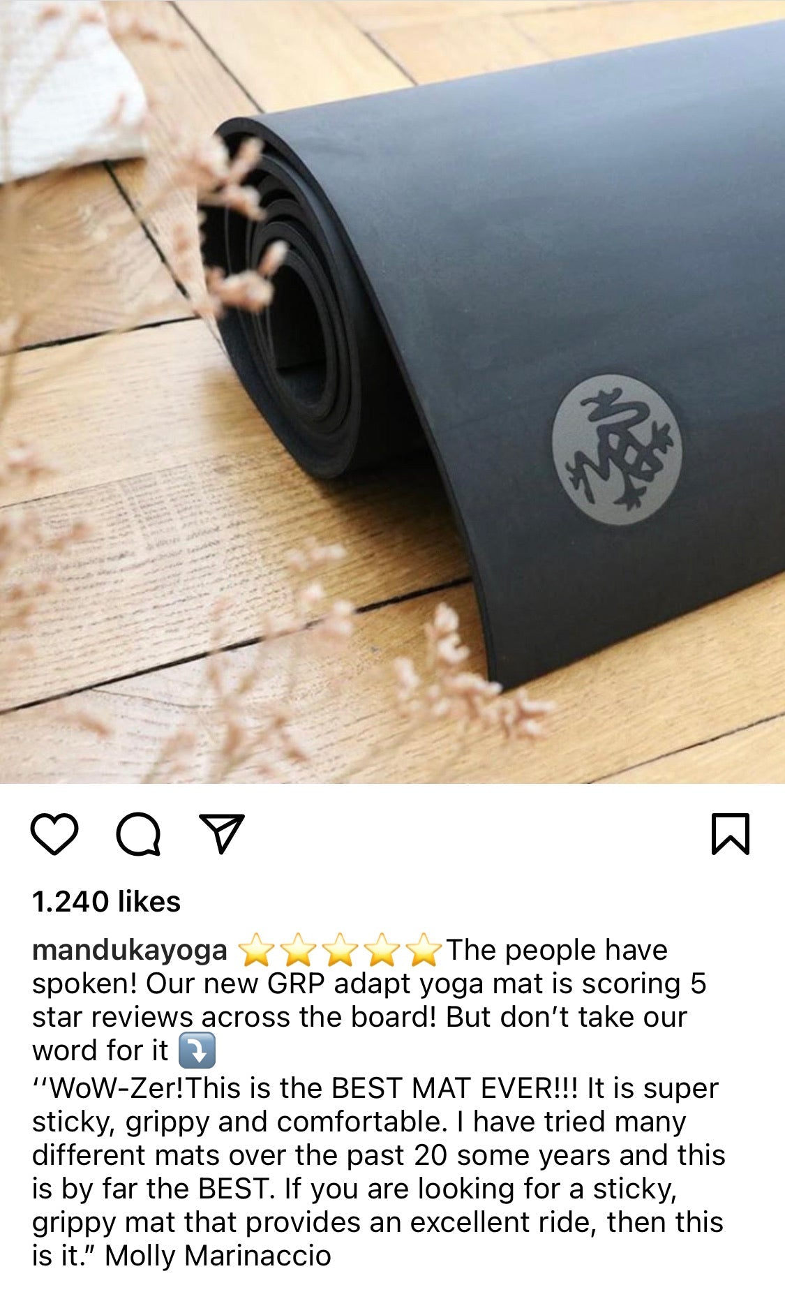 Manduka GRP® Adaptasi Matras Yoga 79" 5mm - Hitam