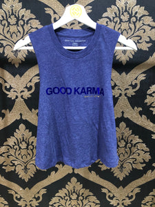 Spiritual Gangster XS Good Karma Crop Tank - Heather Eclipse