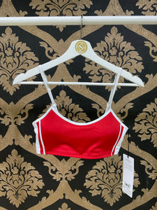 Alo Yoga SMALL Airlift Car Club Bra - Classic Red/White