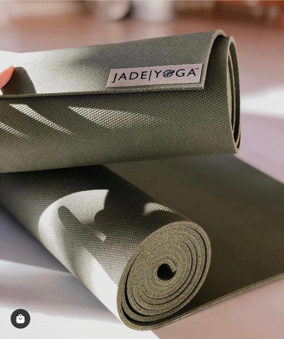 Jade Yoga 374OL Harmony Mat, Olive Green, 3/16 24 x 74