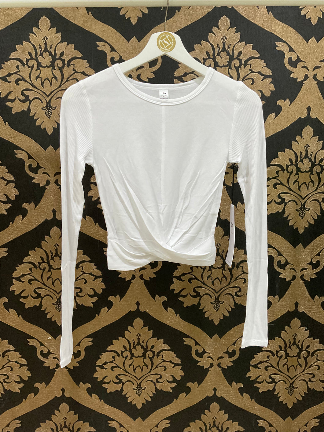 Alo Yoga XS Cover Long Sleeve Top - White