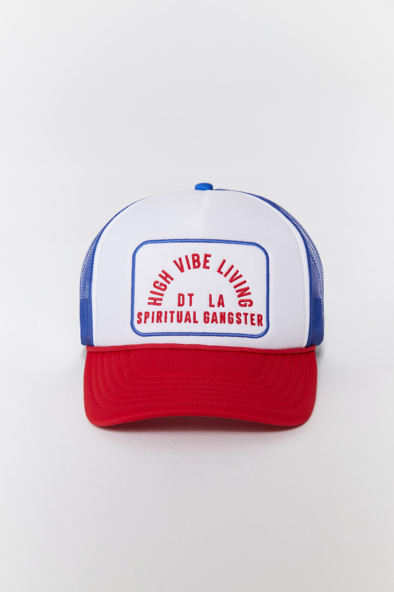 Spiritual Gangster High Vibe Living Truck Hat - Blue/Red