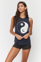 Load image into Gallery viewer, Spiritual Gangster SMALL Yin Yang Muscle Tank - Sapphire
